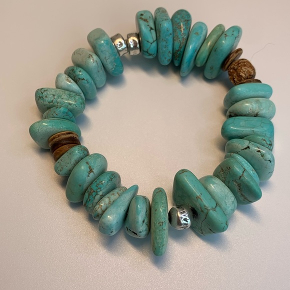 Silpada Sterling Silver, Howlite, Mahogany Seed, Coconut Shell Stretch Bracelet - Picture 9 of 12